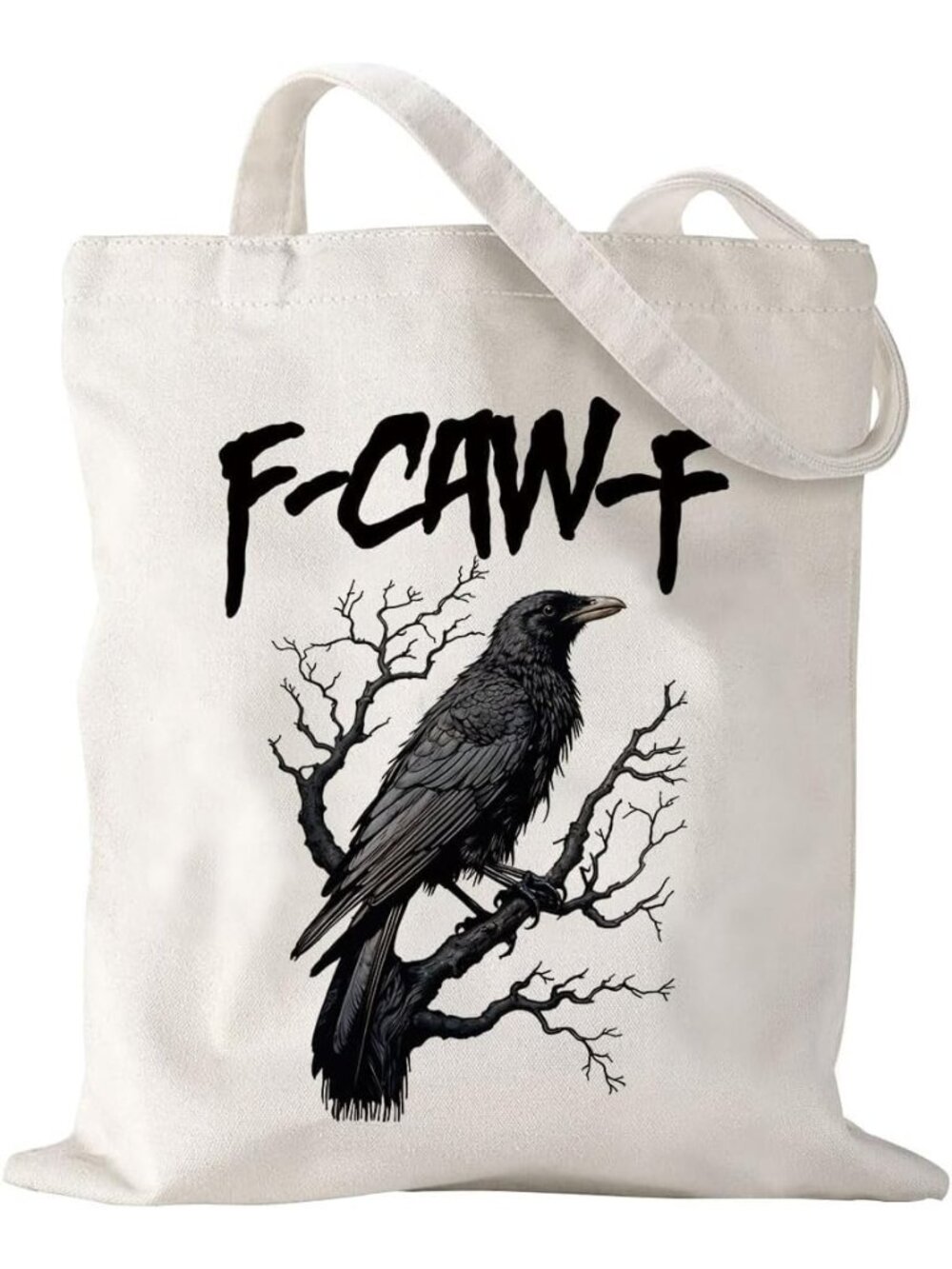 〽️Women's Beige Crow Grocery Travel Gym Weekender Vacation Work Tote Gift Bags